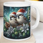 Winter birds christmas mug - perfect for hot drinks - drinkware, tumblers cup reusable bottles washable ceramic reuse coffee xmas mugs tea f