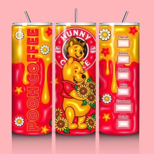 Winnie pooh tumbler 20oz - cute design for drinking enthusiasts - portable flask for on-the-go beverages drinkware mug water bottles bottled
