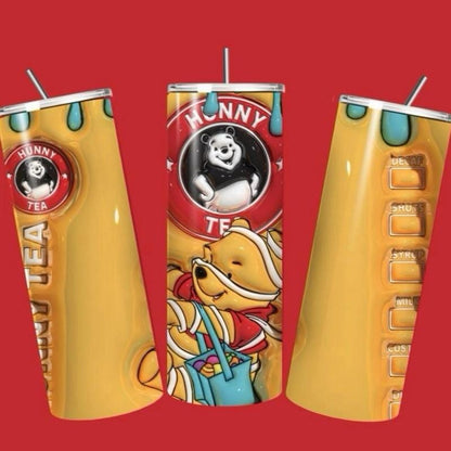 Winnie pooh tumbler 20oz - cute design for drinking enthusiasts - portable flask for on-the-go beverages drinkware mug water bottles bottled
