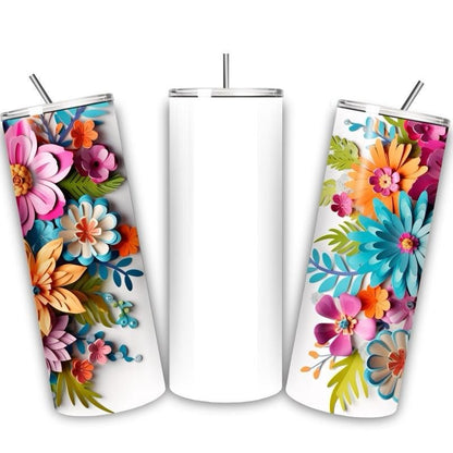 Personalised tumbler floral style 20oz - perfect for on-the-go hydration - vacuum flask - cup drinkware mug bottles water bottles bottled po