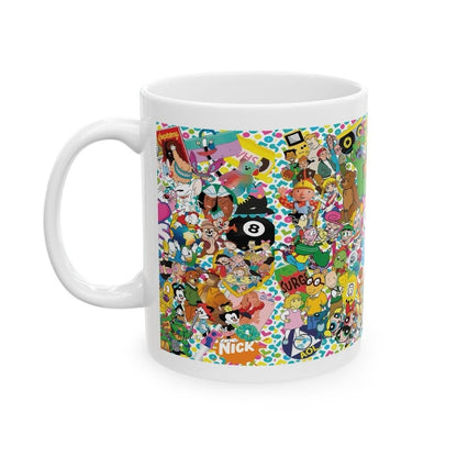 90’s tv characters mug - perfect for coffee and tea - cup, drinkware tumblers bottles reusable washable ceramic reuse mugs xmas mean festi