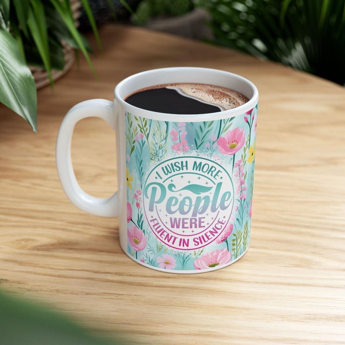 Funny mug for coffee and tea lovers - i wish people were more fluent in silent drinkware tumblers cup bottles washable ceramic reusable reus