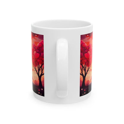 Nature trees couple mug - valentine's day xmas christmas gift - drinkware washable reusable reuse coffee tumbler ceramic cup cute girly hear