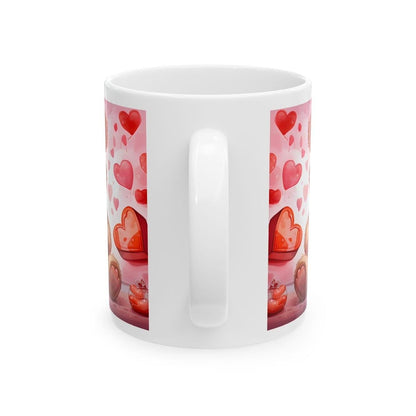 Cute love heart bear christmas mug - perfect xmas gift for girlfriend boyfriend wife husband drinkware washable reusable reuse tumbler cup g