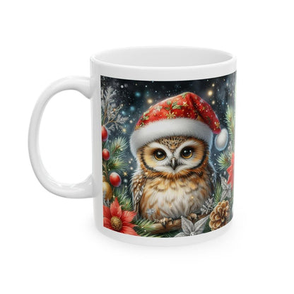 Cute owl christmas mug - perfect for your morning drinks - cup, drinkware tumblers reusable washable coffee reuse ceramic xmas mugs tea fest