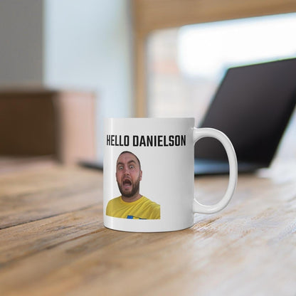 Hello danielson ceramic mashtag mug - perfect for drinks - drinkware coffee printed stylish tea tumbler washable cup reuse reusable xmas mug