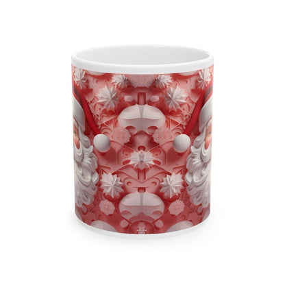 3d pink santa mug - perfect secret santa stocking filler gift drinkware reuse tumbler washable cup reusable ceramic coffee neutral mugs xmas