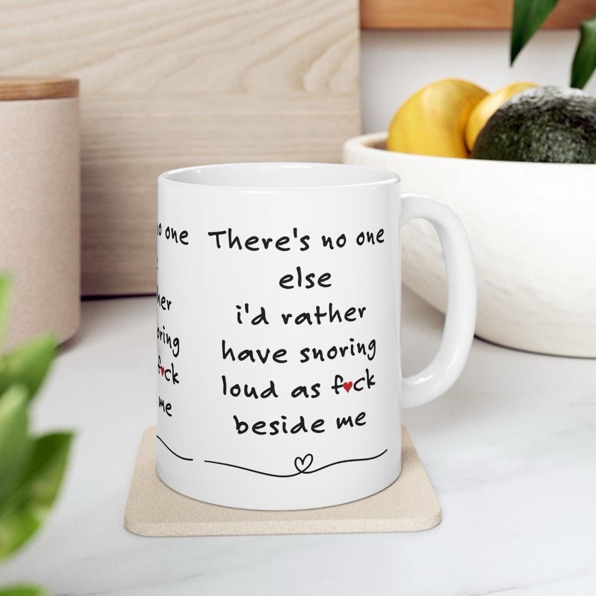 Funny mug - there's no one else i'd rather have snoring next to me - gift for partner valentine's day - drinkware - tumblers washable reusab