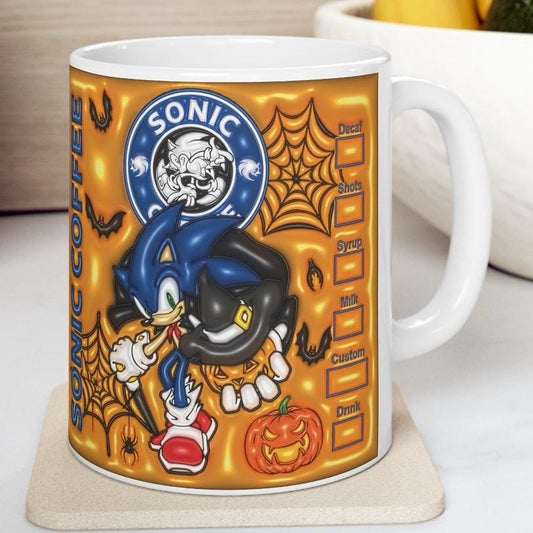 Sonic style mug gifts - perfect for coffee and tea - drinkware, cup tumblers ceramic reuse reusable washable cute gifts mugs