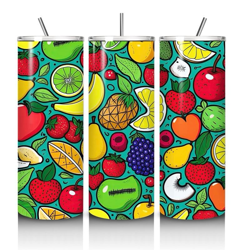 Fruit summer tumbler 20oz - perfect for on-the-go hydration - vacuum flask - cup drinkware mug bottles water bottles bottled portable gifts