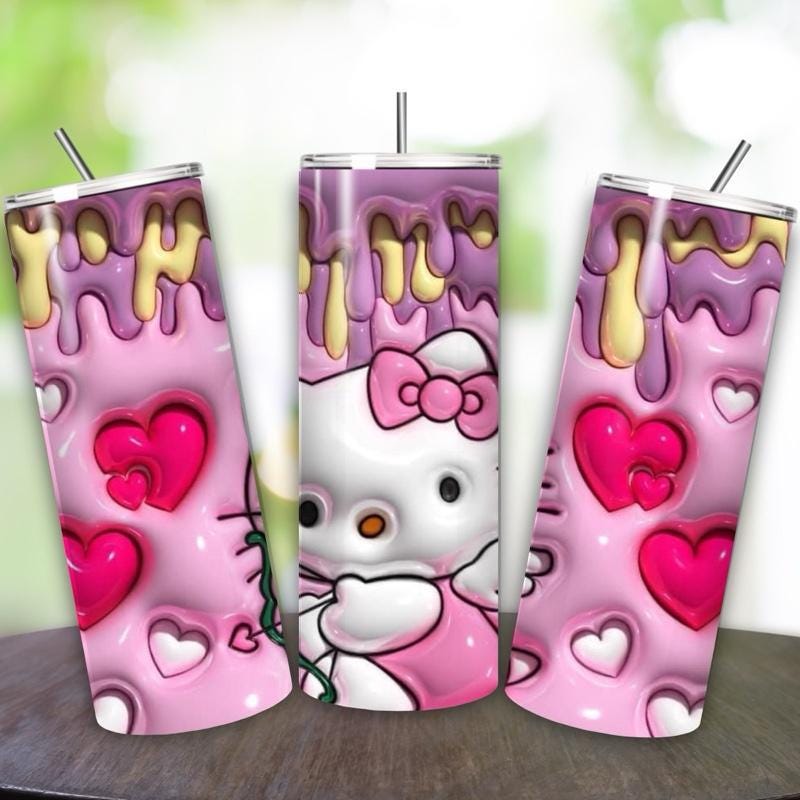 Hello kitty style 20oz tumbler - perfect for any occasion drinkware flasks mug bottles water bottles bottled stylish beverage portable flask
