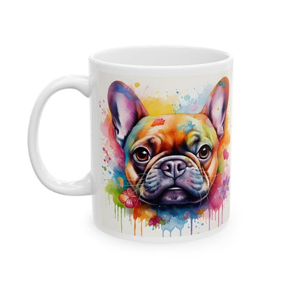 French bulldog floral coffee mug - perfect xmas christmas gift for coffee lovers - drinkware, tumblers washable cup reusable reuse ceramic t