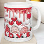 Gonk gnome valentine's love mug gift cute hearts 3d style drip effect - perfect for valentine's - drinkware, tumblers cup coffee reusable ce