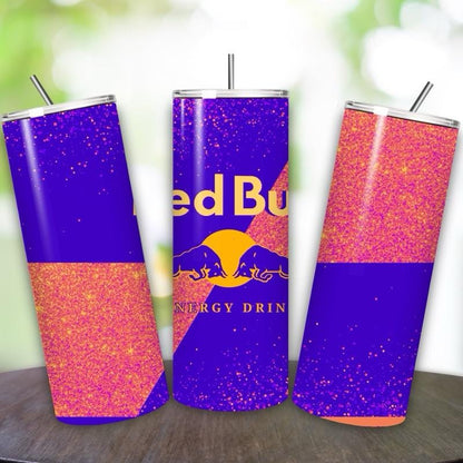 Red bull tumbler 20oz - bright blue orange glitter style perfect for on-the-go hydration - vacuum flask - cup drinkware mug bottles water bo