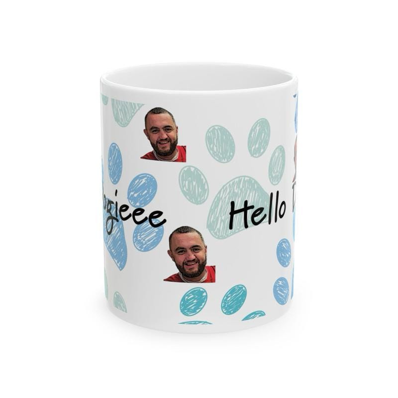 Hello doggie mug mashtag brady hello doggy mug - perfect for drinks - cup, drinkware washable reusable tumblers reuse ceramic coffee bottles