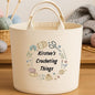 Personalised crocheting gift basket storage Felt Trug, perfect gifts women men kids gift fun storage basket trugs toy storage cute friend mum Lightweight Organiser Book teddies neutral gifts knitting lover crocheting