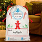 Large Premium Personalised Christmas Sack – North Pole delivery design - Santa Gift Bag – Custom Name – Kids & Adults - Personalised Christmas stocking 64cmx48cm