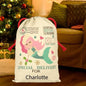 Large Premium Personalised Christmas Sack – Mermaid design - Santa Gift Bag – Custom Name – Kids & Adults - Personalised Christmas stocking 64cmx48cm