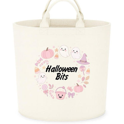 Halloween bits boo Basket Felt Trug Storage with Halloween Ghosts and Pumpkins Design for Storage Needs fun gifts gift Halloween cute funny friends mum girlfriend boyfriend dad present Decorative Organiser
