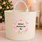 Personalised Christmas Eve Box Storage Felt Trug Basket 40cm x 40cm Perfect Gift for Boys Kids Toy Storage Xmas Eve Gift Lightweight Organiser Artwork Chocolate Stocking Filler cute fun girls gifts presents