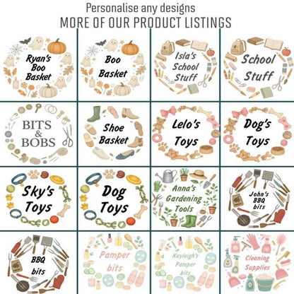 Personalised dog toys basket storage Felt Trug, perfect gifts fun storage basket trugs toy storage cute friend mum book storage dog gifts pets pet puppy storage personalised pet gifts Organiser