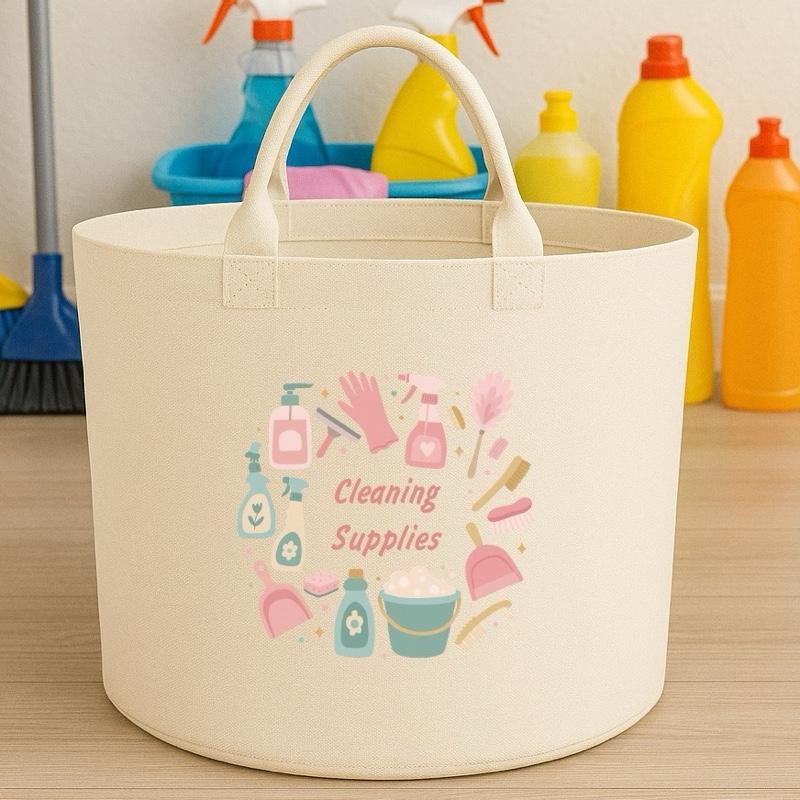 Personalised cleaning supplies gift basket storage Felt Trug, perfect gifts women men kids gift fun storage basket trugs toy storage cute friend mum Lightweight Organiser neutral gifts