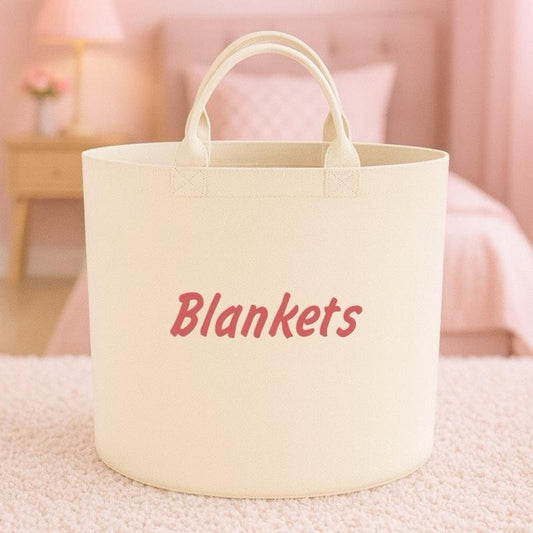 Personalised blankets gift basket storage Felt Trug, perfect gifts women men kids gift fun storage basket trugs toy storage cute friend mum Lightweight Organiser Book blanket storage