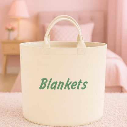 Personalised blankets gift basket storage Felt Trug, perfect gifts women men kids gift fun storage basket trugs toy storage cute friend mum Lightweight Organiser Book blanket storage