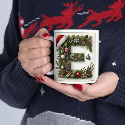 Personalised 'e' edition christmas mug - unique gift for xmas - stocking filler - drinkware washable reusable reuse ceramic cup tumbler coff