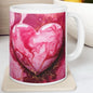 Pink marble heart style mug - reusable and perfect for drinks - drinkware washable cup tumbler reuse coffee ceramic valentines xmas girlfrie