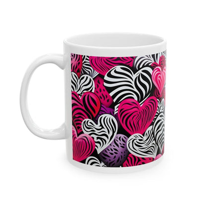 Love hearts mug for valentine's day - perfect for your morning drinks - drinkware washable tumbler reusable cup reuse ceramic coffee girly c