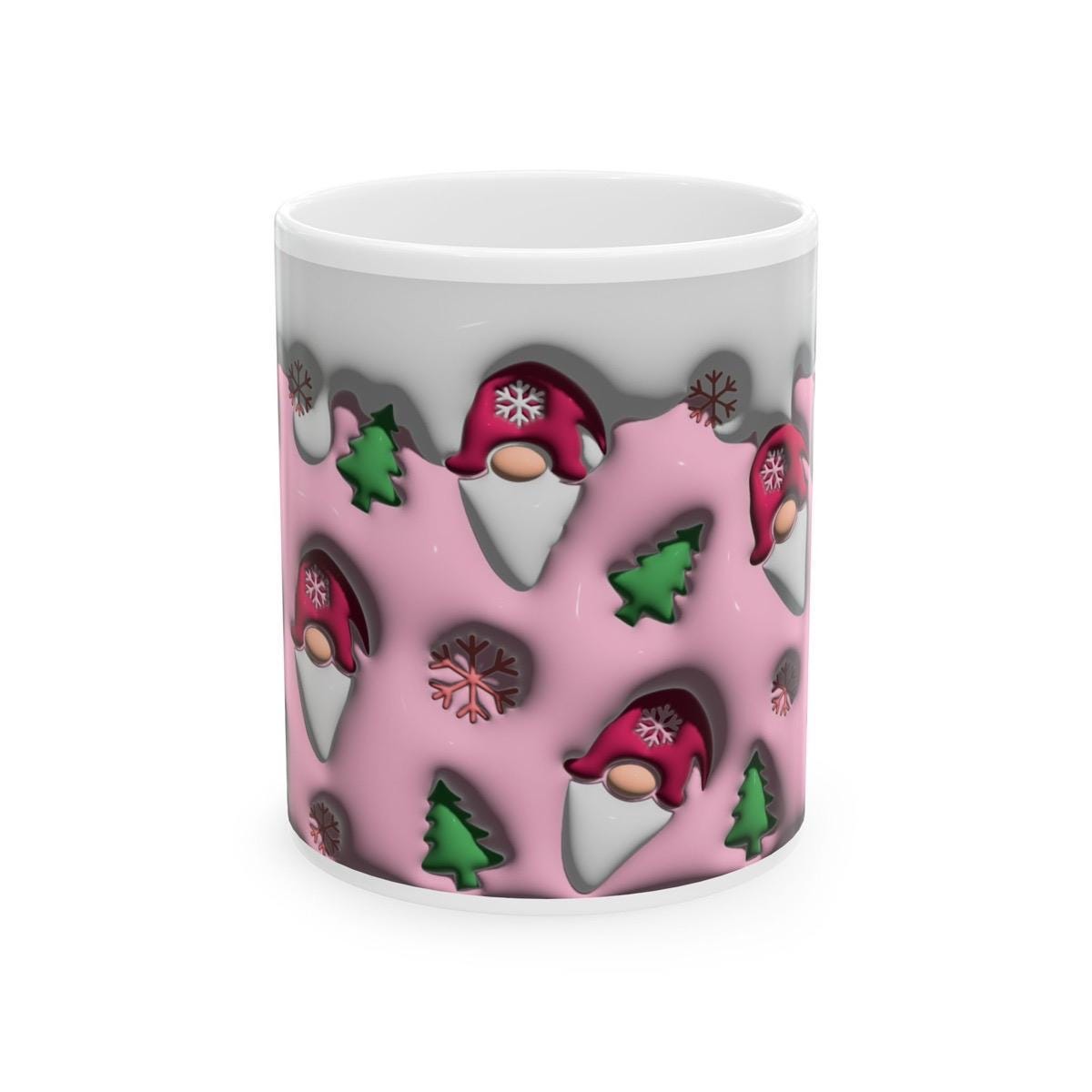 3d santa pink mug - perfect for your morning drinks - drinkware, cup tumblers bottles reusable reuse ceramic washable coffee xmas mugs tea m