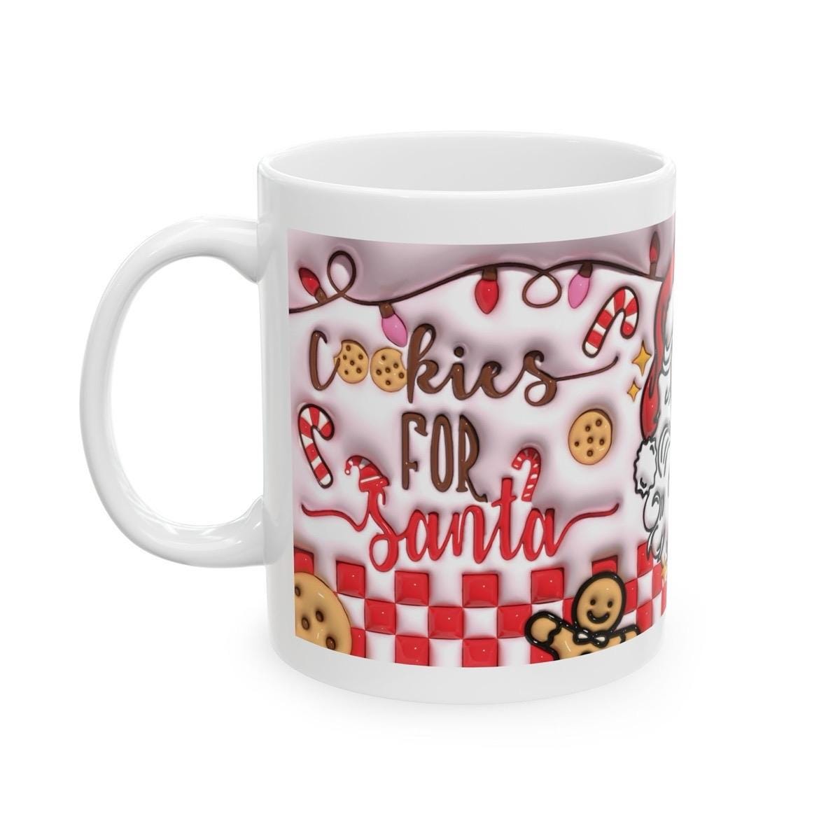 Merry xmas cookies for santa 3d mug - festive christmas gift - drinkware washable reuse tumbler coffee ceramic cup reusable mugs tea obsessi
