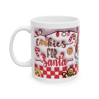 Merry xmas cookies for santa 3d mug - festive christmas gift - drinkware washable reuse tumbler coffee ceramic cup reusable mugs tea obsessi