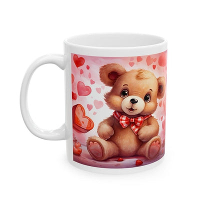 Cute love heart bear christmas mug - perfect xmas gift for girlfriend boyfriend wife husband drinkware washable reusable reuse tumbler cup g