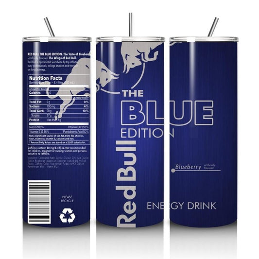 Red bull blue edition tumbler 20oz - perfect for on-the-go hydration - vacuum flask - cup drinkware mug bottles water bottles bottled portab