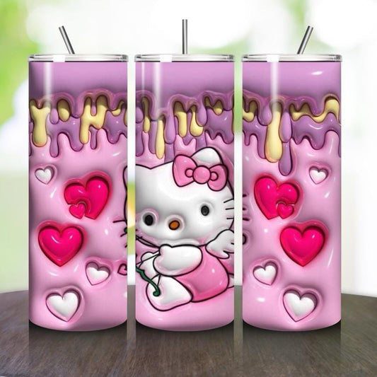 Hello kitty style 20oz tumbler - perfect for any occasion drinkware flasks mug bottles water bottles bottled stylish beverage portable flask