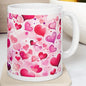 Pink hearts love mug - perfect secret santa stocking filler for xmas and valentines - cute gifts for her - drinkware tumbler cup washable re