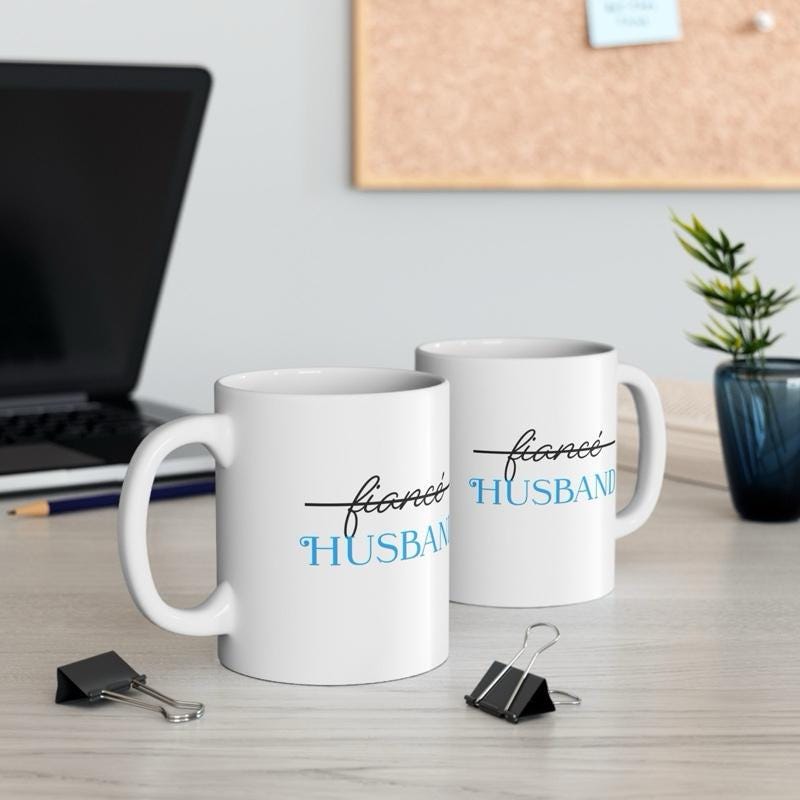 Fiancé husband mug engagement engaged - drinkware tumblers reuse washable bottles ceramic coffee reusable mugs gifts marriage wedding  coup