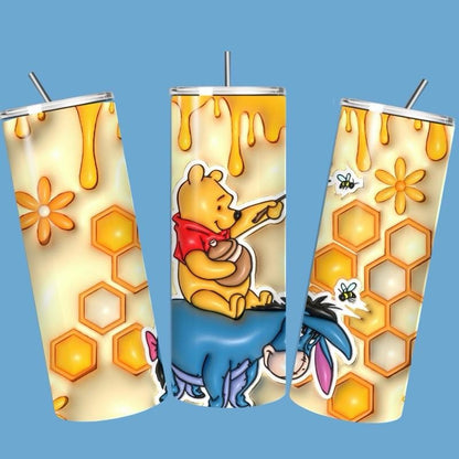 Winnie pooh eeyore tumbler 20oz - cute design for drinking enthusiasts - portable flask for on-the-go beverages drinkware mug water bottles