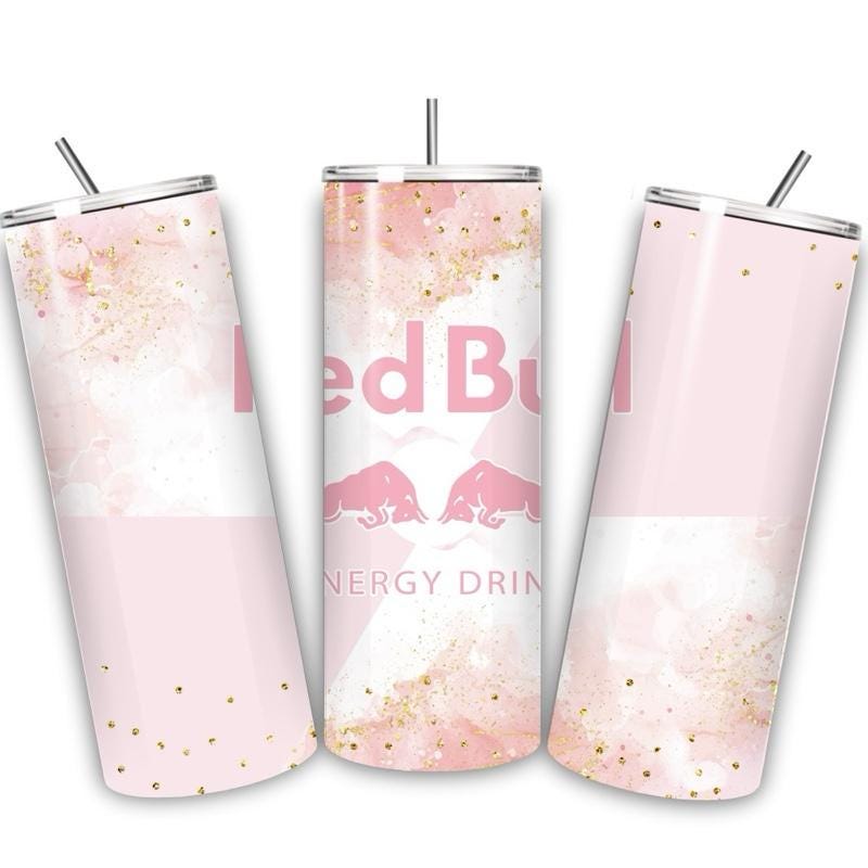 Red bull tumbler 20oz - pink gold marble glitter style perfect for on-the-go hydration - vacuum flask - cup drinkware mug bottles water bott