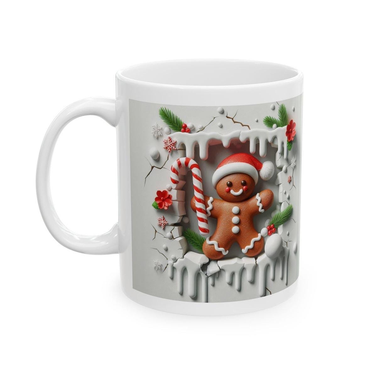 Christmas gingerbread man 3d mug - perfect for hot drinks - drinkware, tumblers cup reusable bottles washable reuse coffee xmas mugs tea fes