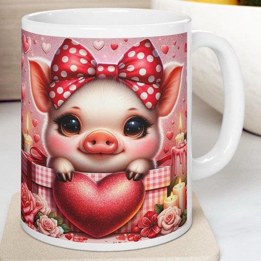 Cute piglet mug for valentine's day - washable and perfect for drinks - drinkware ceramic reusable tumblers cup reuse coffee bottles girly h