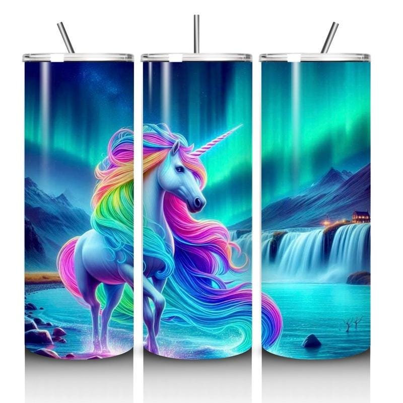 Unicorn tumbler 20oz - perfect for on-the-go hydration - vacuum flask - cup drinkware mug bottles water bottles bottled portable gifts insul