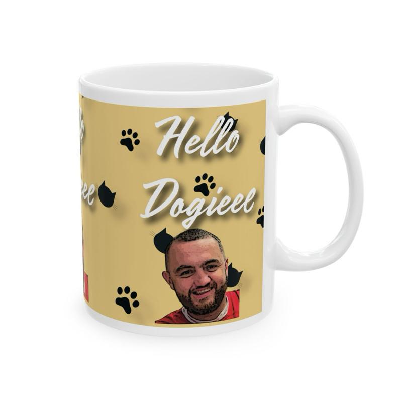 Hello doggie mug mashtag brady hello doggy mug - perfect for drinks - cup, drinkware washable reusable tumblers reuse ceramic coffee bottles