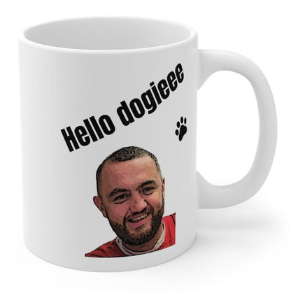 Mashtag mug hello doggie mug mashtag brady hello doggy mug - perfect for drinks - cup, drinkware washable reusable tumblers reuse ceramic co