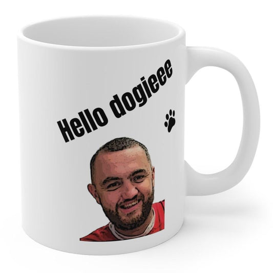 Mashtag mug hello doggie mug mashtag brady hello doggy mug - perfect for drinks - cup, drinkware washable reusable tumblers reuse ceramic co