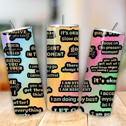 Self love - mental health - 20oz girly tumbler style - perfect for any occasion drinkware flasks mug bottles water bottles bottled stylish b
