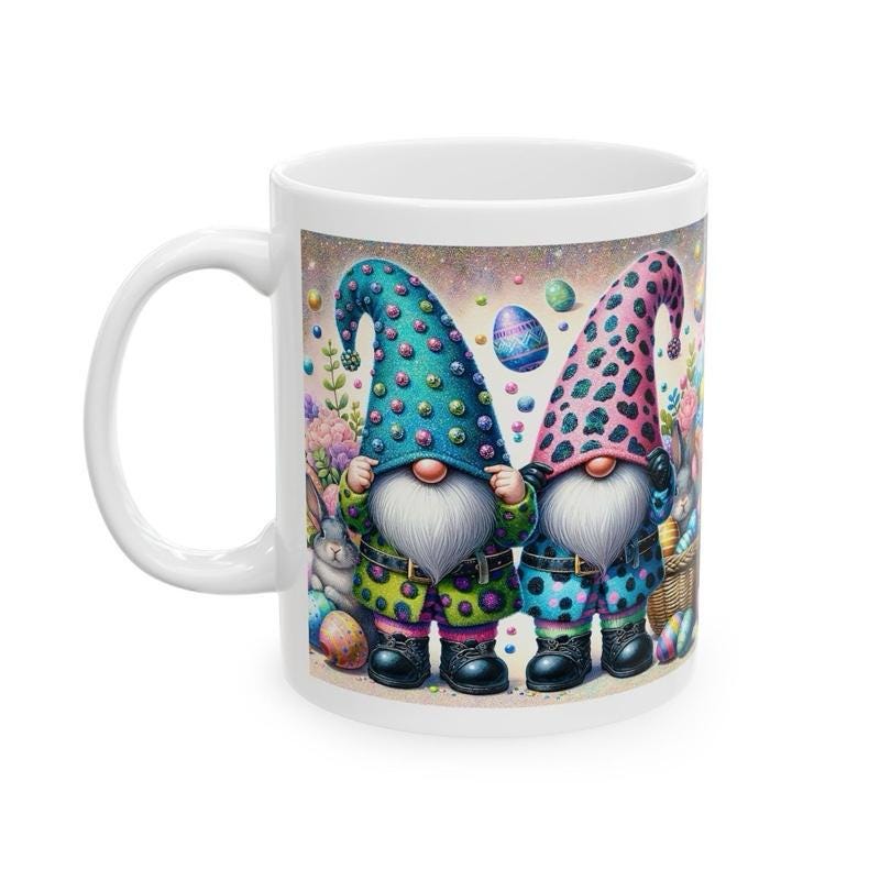 Easter gonk gonks mug - cute gift - perfect for hot drinks - drinkware, tumblers cup bottles reusable washable portable reuse ceramic coffee