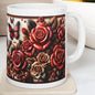 3d roses mug - perfect for your morning drinks - tumblers, drinkware cup bottles ceramic reusable washable reuse coffee xmas mugs tea